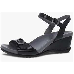 Dansko Arielle Wedge Sandal for Women Black 7.5-8 M US